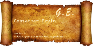 Gestetner Ervin névjegykártya